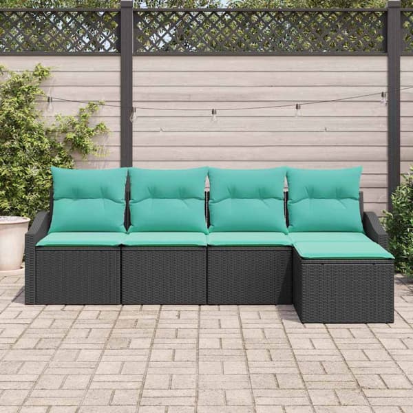 Soffset med kudde 5 pcs Svart konstrotting