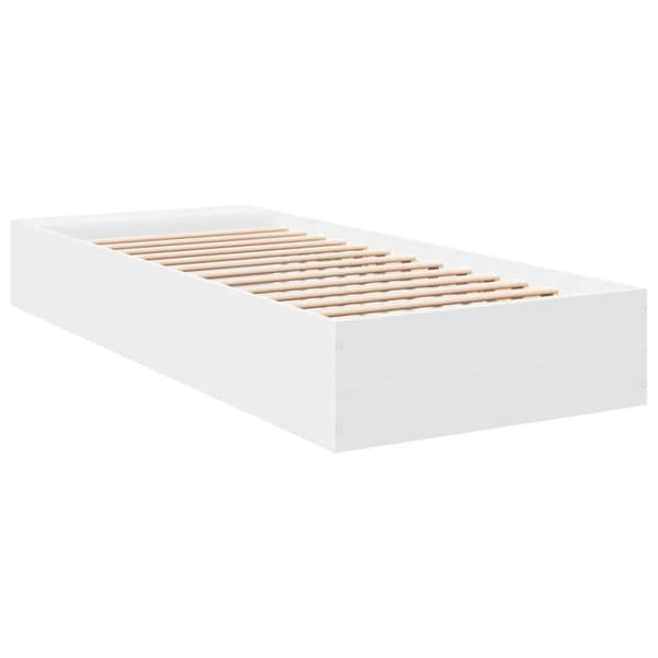 Sängram vit 100x200 cm konstruerad trä