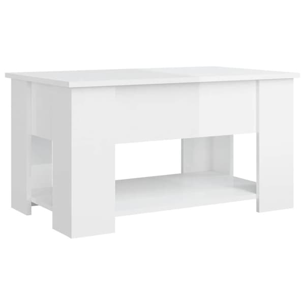 Soffbord vit högglans 79x49x41 cm konstruerat trä