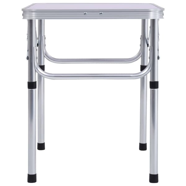 Hopfällbart campingbord vit aluminium 60x45 cm