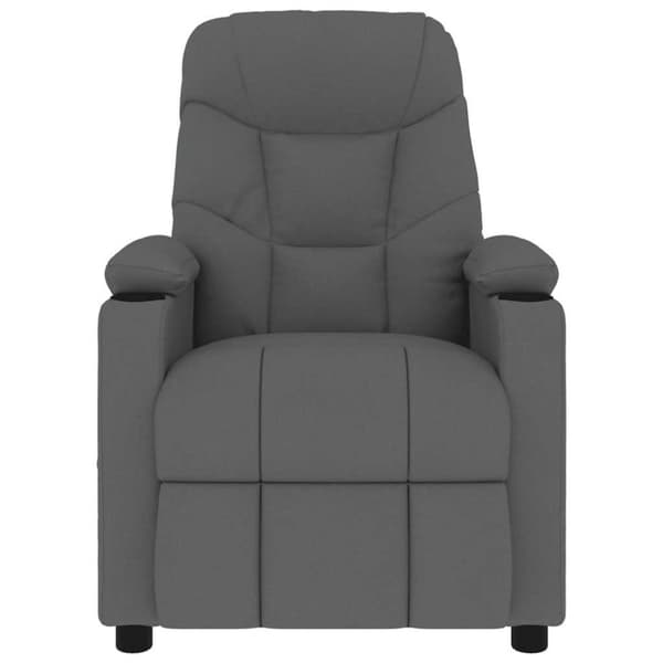 Massagefåtölj mörkgrå tyg