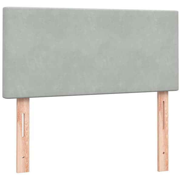 Ramsäng med madrass ljusgrå 80x220 cm sammet