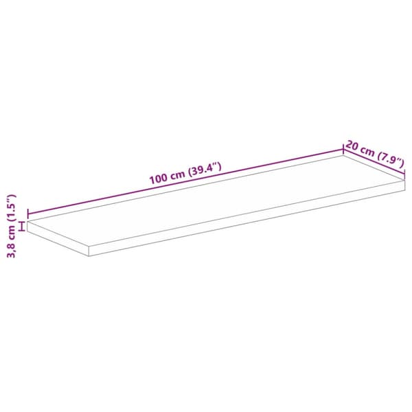 Bordsskiva 100x20x3,8 cm rektangulär massivt mango-trä