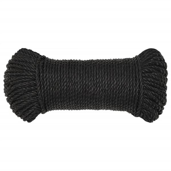 Rep svart 6 mm 500 m polypropylen