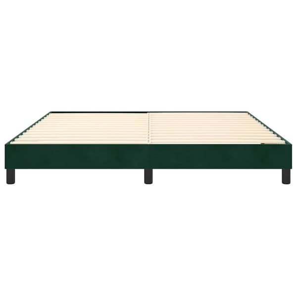 Boxspring-sängram mörkgrön 160x200 cm sammet