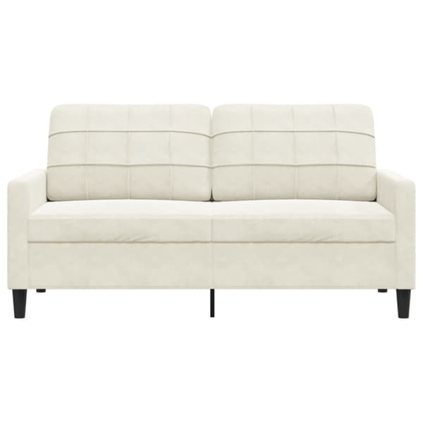 Soffa 2-sits gräddvit 140 cm sammet
