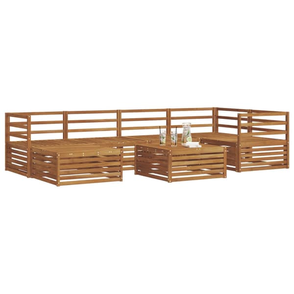 Utomhussoffset 7 pcs Naturfärg