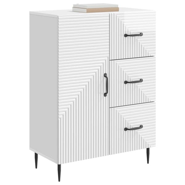 Sideboard Vit högglans 66 x 34,5 x 89,5 cm Konstruerat trä