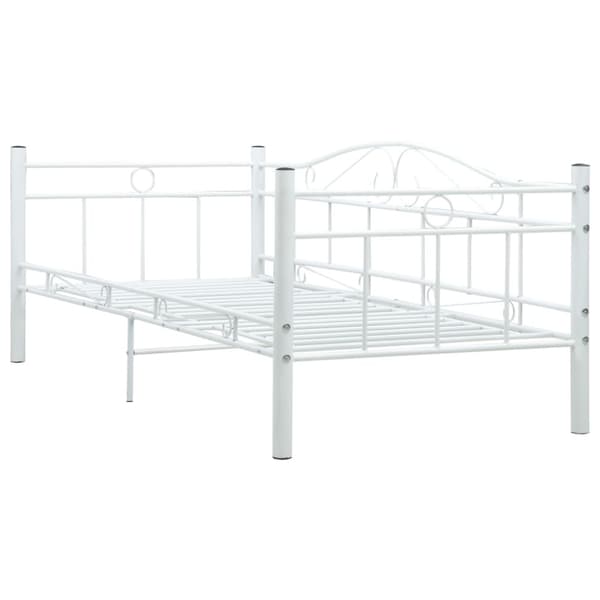 Ram till dagbädd vit metall 90x200 cm
