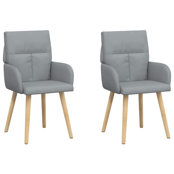 Matstolar 2 pcs Tyg Ljusgrå 60 x 56 x 96 cm