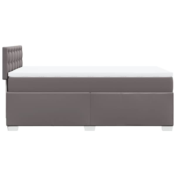 Ramsäng med madrass grå 100x200 cm konstläder