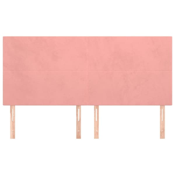 Sänggavel rosa 200x5x118/128 cm sammet