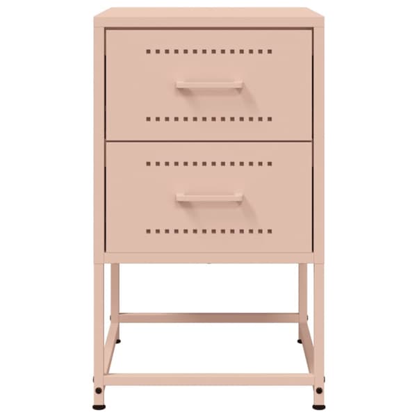 Sängbord 2 st rosa 36x39x60,5 cm stål