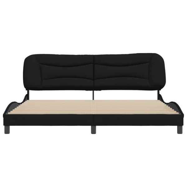 Bed Frame without Mattress "Hvar" Black 200x200 cm Fabric