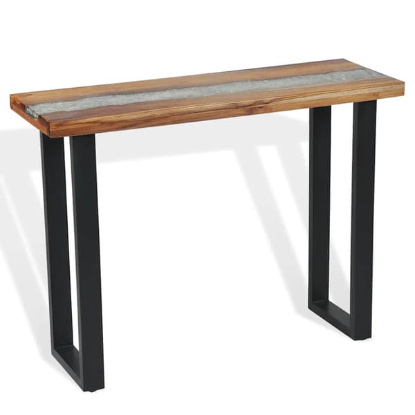 Konsolbord i teak 100x35x75 cm