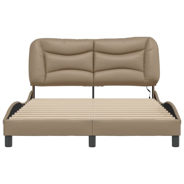 Bed Frame with LED without Mattress "Hvar" Cappuccino 140x200 cm