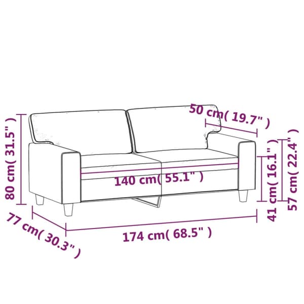2-sitssoffa cappuccino 140 cm konstläder