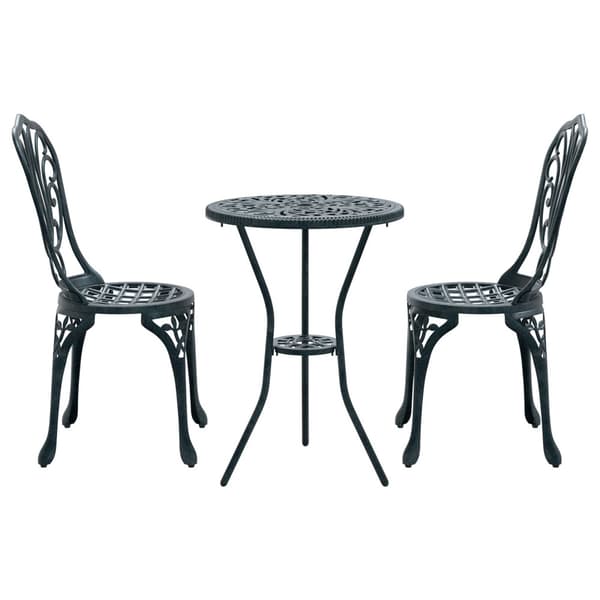 Trädgårds Bistro Set 3 pcs Grön Aluminium