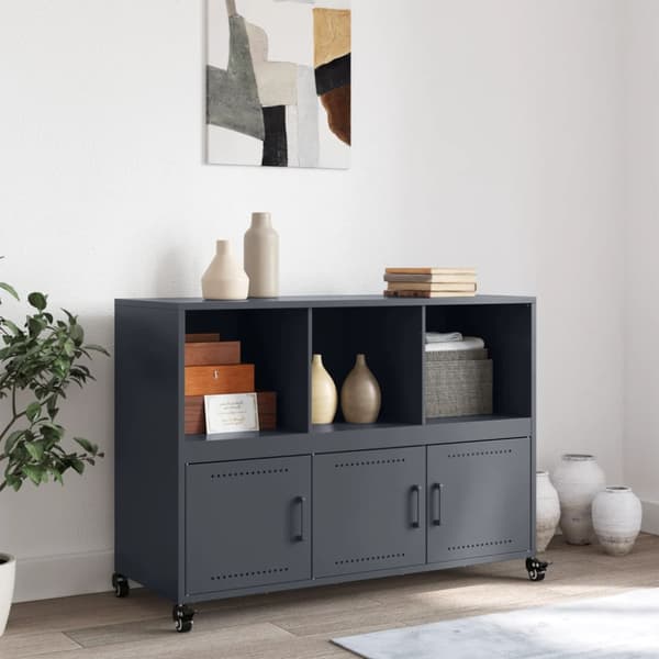 Skänk antracit 100,5x39x72 cm stål