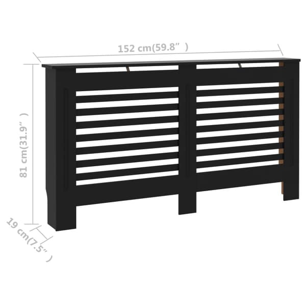 Elementskydd svart 152x19x81,5 cm MDF