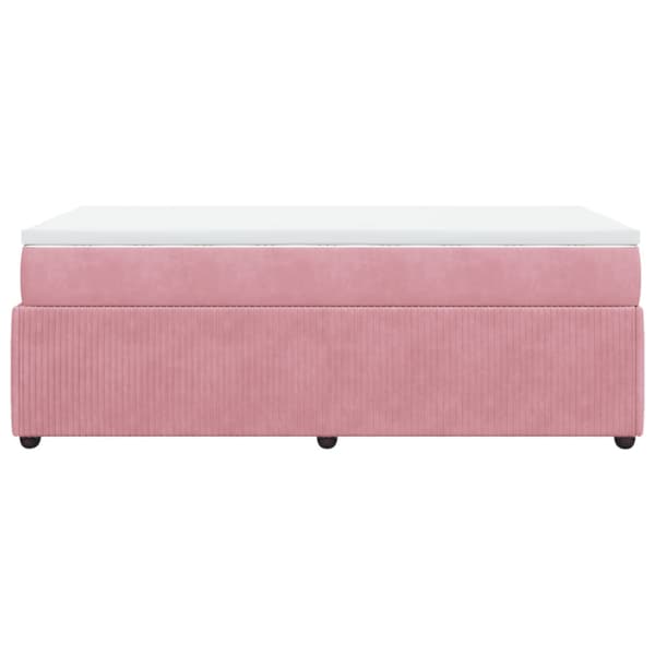 Ramsäng med madrass rosa 90x190 cm sammet