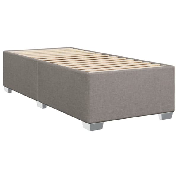 Ramsäng med madrass taupe 90x190 cm tyg
