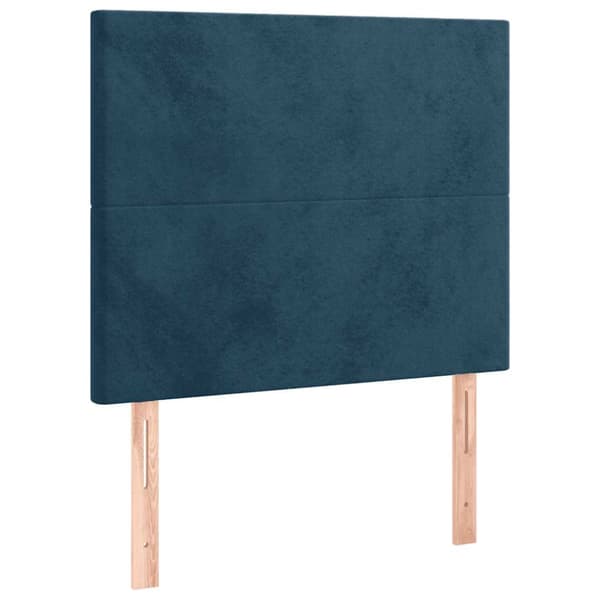 Ramsäng med madrass mörkblå 100x200 cm sammet