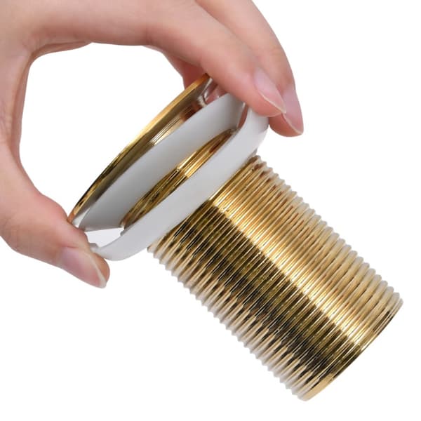 Pop-up bottenventil utan överflödesfunktion guld 6,4x6,4x9,1 cm