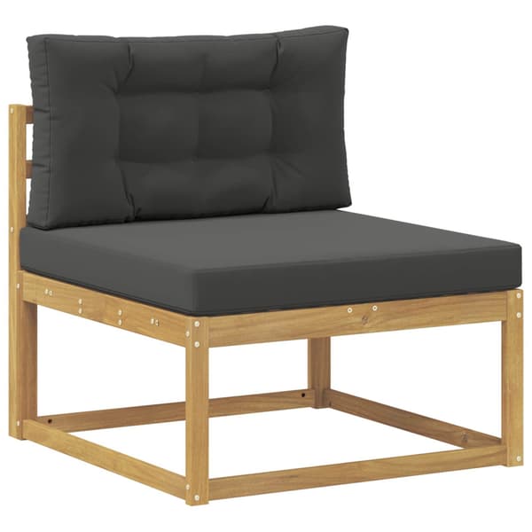 Utomhussoffset med kudde 4 pcs Vit och antracit Polyester