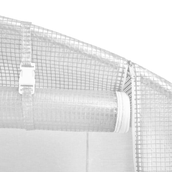 Växthus med stålram vit 120 m² 20x6x2,85 m
