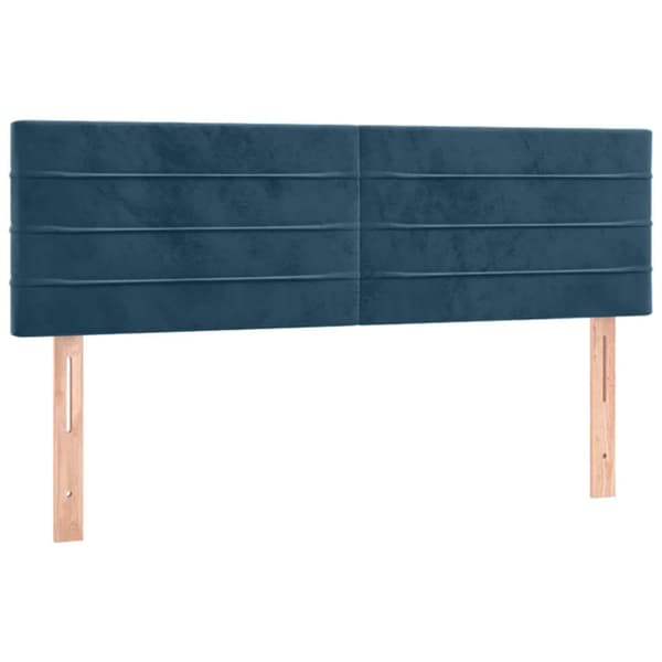 Ramsäng med madrass mörkblå 140x190 cm sammet