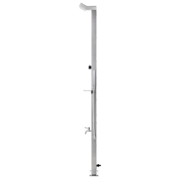 Trädgårdsdusch med brunt golv 225 cm rostfritt stål