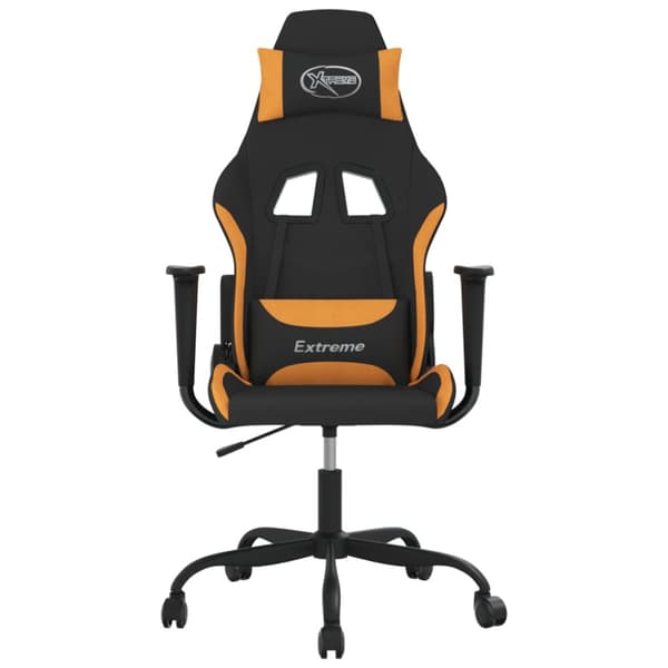 Gamingstol svart och orange tyg