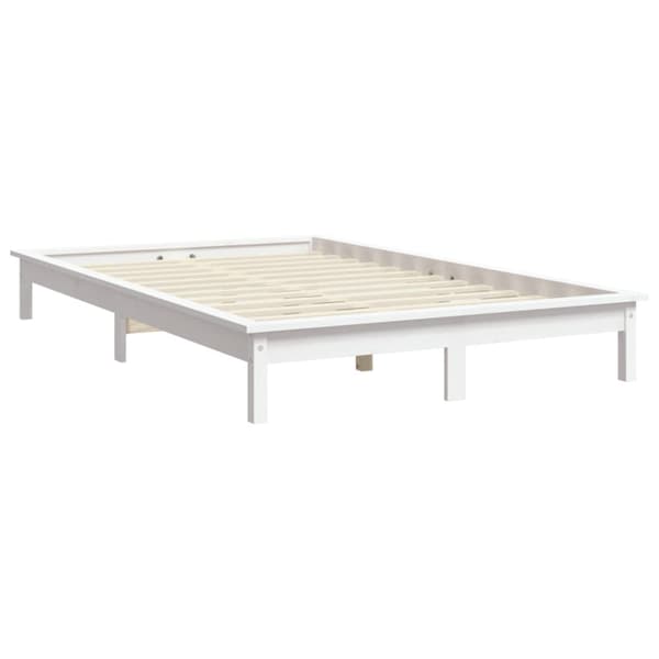 Sängram 180x200 cm massiv furu vit