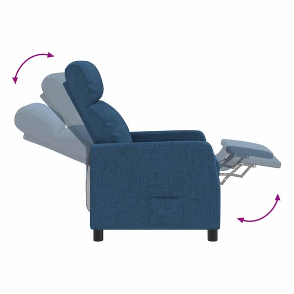Massagefåtölj Blå Tyg