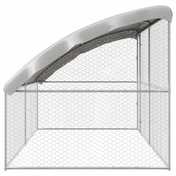 Hundbur med lagring 2 pcs Silver 4 x 2 x 2 m Galvaniserat stål