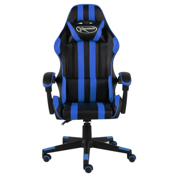 Gamingstol svart och blå konstläder