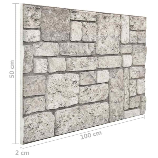 Väggpaneler 10 pcs Grå 100 x 50 cm EPS Skum