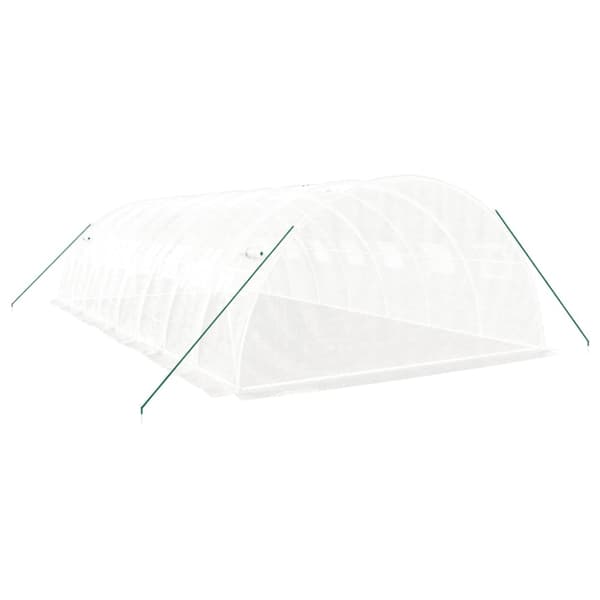 Växthus med stålram vit 32 m² 8x4x2 m