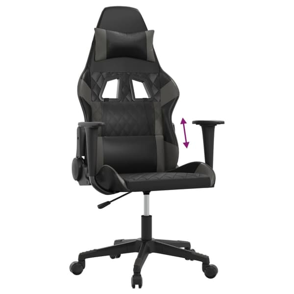 Gamingstol svart och grå konstläder
