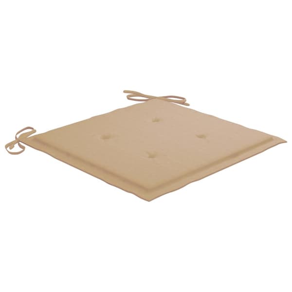 Trädgårdsstolar med beige dynor 4 st massiv teak