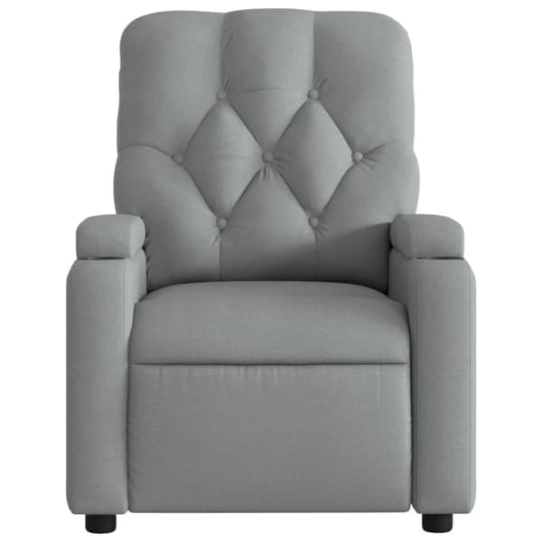 Reclinerfåtölj ljusgrå tyg