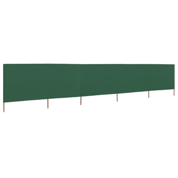 Vindskydd 5 paneler tyg 600x160 cm grön