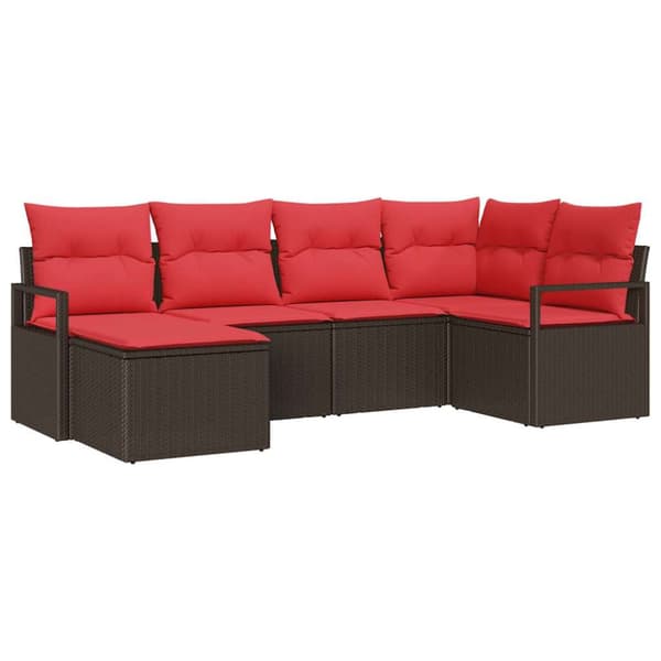 Soffset med kudde 6 pcs Brun konstrotting