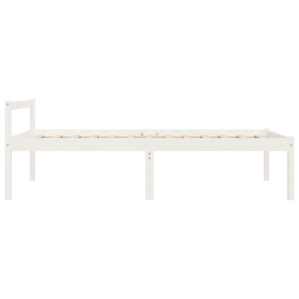 Säng vit 75x190 cm massiv furu
