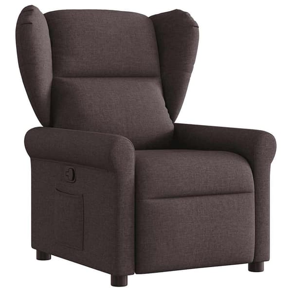 Reclinerfåtölj mörkbrun tyg