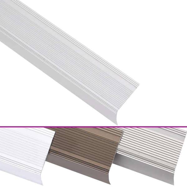 Trappnäsor i L-form 5 st aluminium 100 cm silver