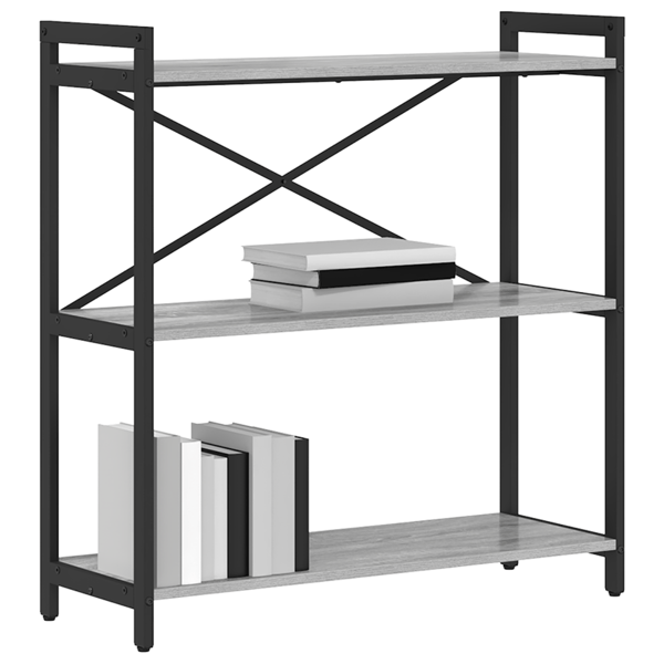 Hyllsystem Grå sonoma 80 x 30 x 85 cm Konstruerat trä