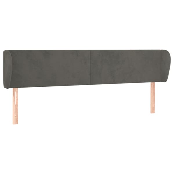 Sänggavel med kanter mörkgrå 183x23x78/88 cm sammet