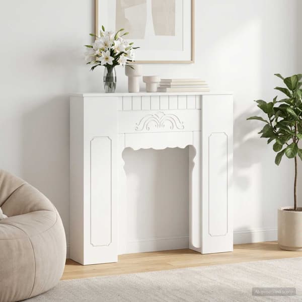 Eldstadsram Vit 93 x 20 x 89 cm Konstruerat trä